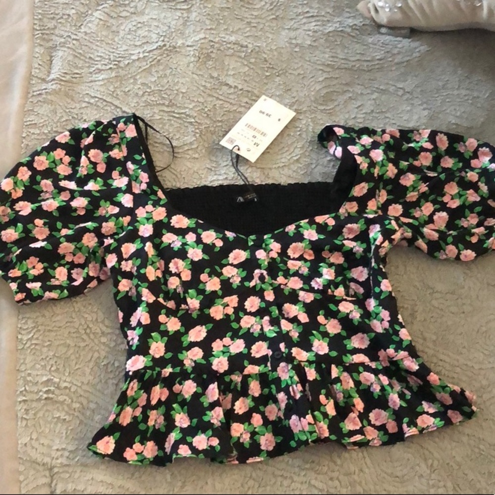 Zara floral crop top